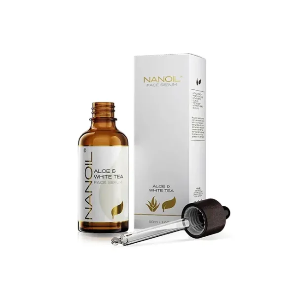 سرم صورت آلوئه ورا و چای سفید نانویل حجم 50 میلی لیتر